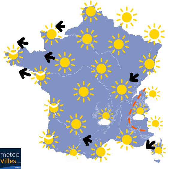 Printanier sur la moitié Nord, estival dans le Sud-ouest