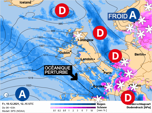Carte de prévisions d'europe du Vendredi 10 décembre 2021