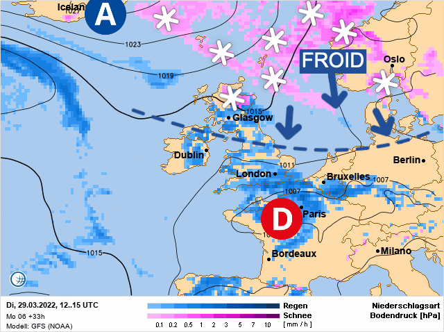 Carte de prévisions d'europe du Mardi 29 mars 2022