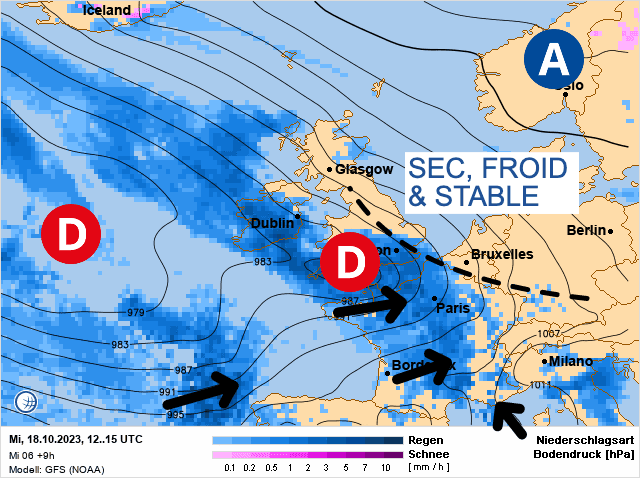 Carte de prévisions d'europe du Mercredi 18 octobre 2023