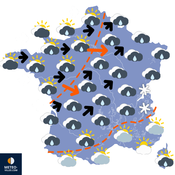 Carte de prévisions du temps du Samedi 9 décembre 2023