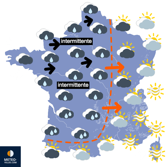 Carte de prévisions du temps du Dimanche 10 décembre 2023