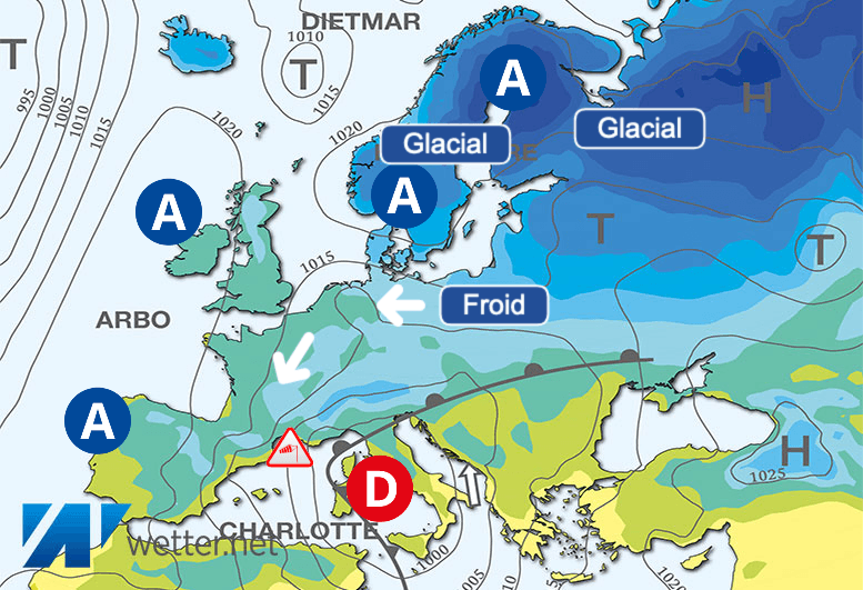 Carte de prévisions d'europe du Samedi 6 janvier 2024
