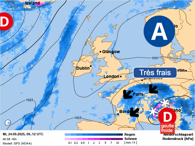 Carte de prévisions d'europe du Mercredi 24 septembre 2025