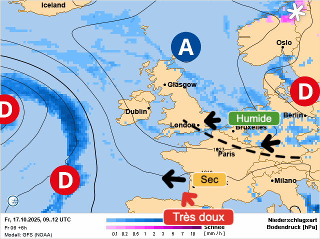 Carte de prévisions d'europe du Vendredi 17 octobre 2025