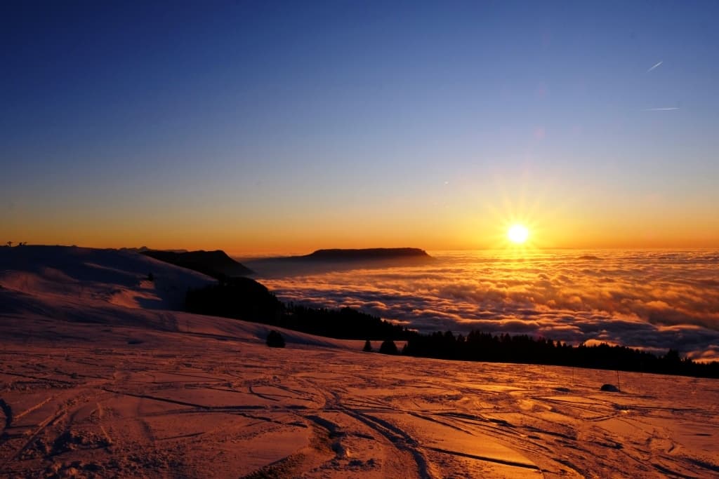 Couché de soleil depuis le Crêt Châtillon