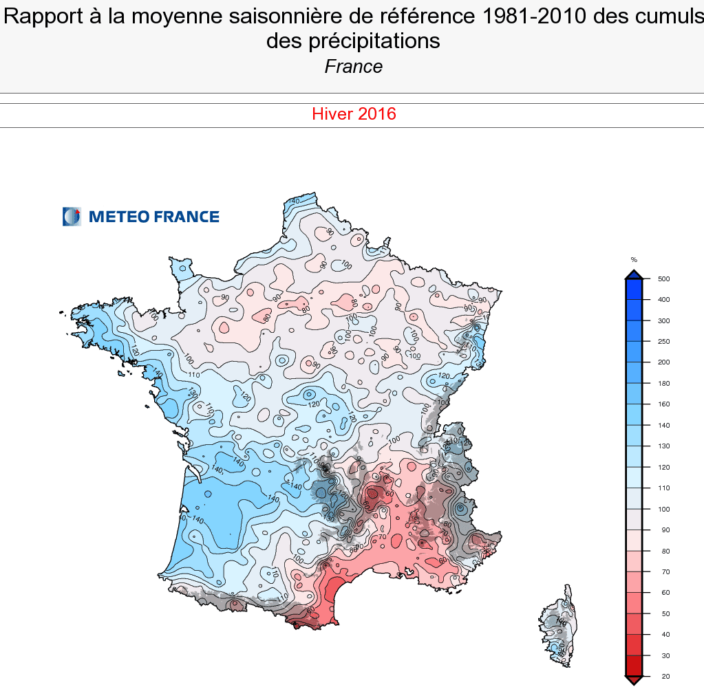 Image d'illustration pour Bilan cartographié de l'exceptionnel hiver 2015 / 2016