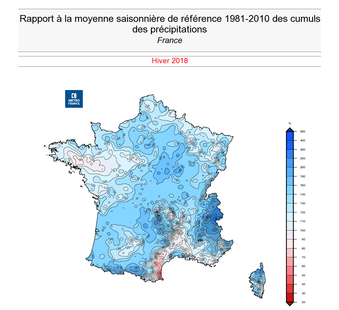 Image d'illustration pour Bilan de l'hiver 2017/2018 : doux mais très fortement pluvieux
