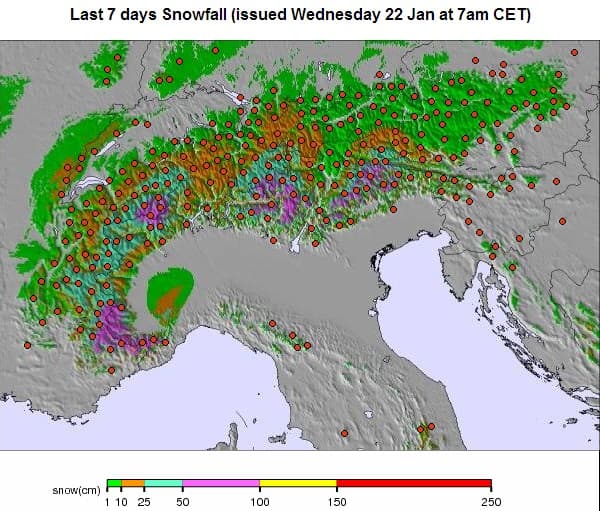 Image d'illustration pour Grosses quantités de neige sur les Alpes Italiennes