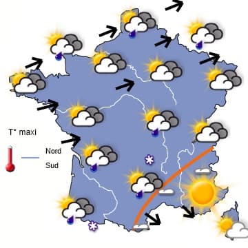 Nuit du réveillon pluvieuse, puis temps plus calme à partir de mecredi 