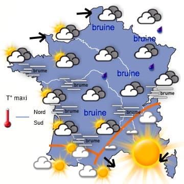 Persistance de la grisaille sur les trois-quarts de la France 