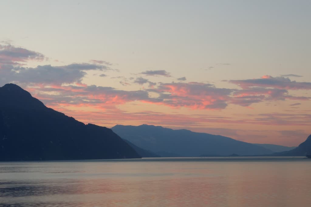 Coucher de soleil sur le lac du Bourget