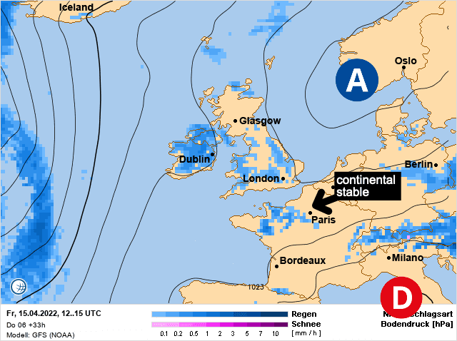 Carte de prévisions d'europe du Vendredi 15 avril 2022