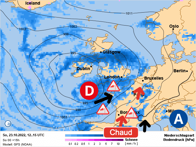 Carte de prévisions d'europe du Dimanche 23 octobre 2022