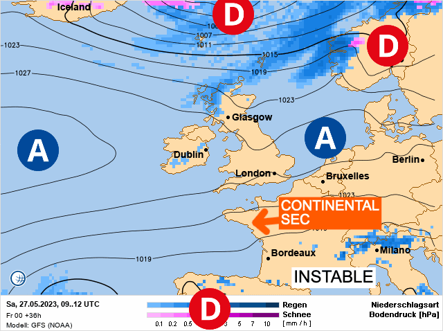 Carte de prévisions d'europe du Samedi 27 mai 2023
