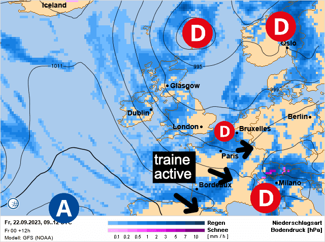 Carte de prévisions d'europe du Vendredi 22 septembre 2023