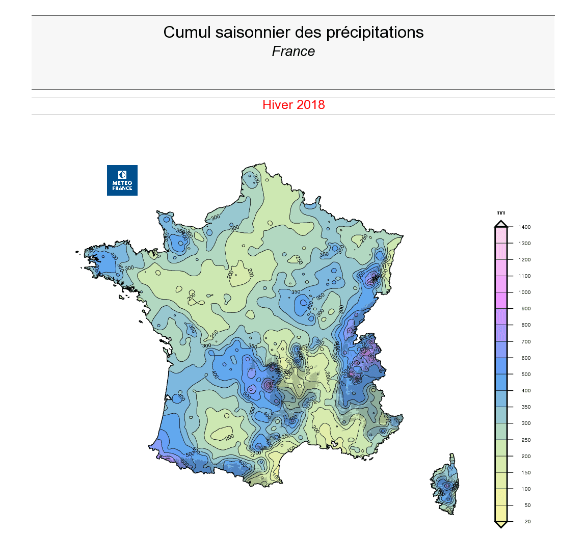 Image d'illustration pour Bilan de l'hiver 2017/2018 : doux mais très fortement pluvieux