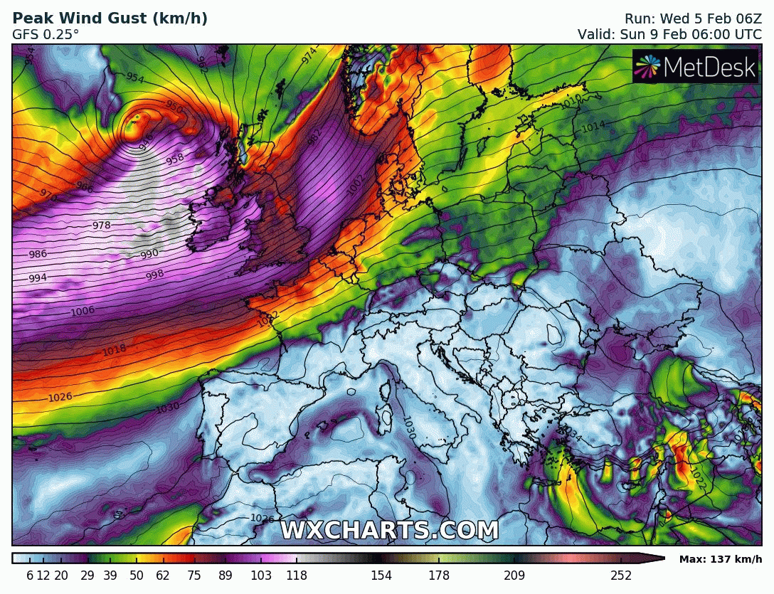 Image d'illustration pour Un risque de tempête à partir de Dimanche et surtout la semaine prochaine ?